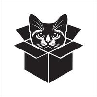Cute Cartoon Cat Peeking from a Box vector