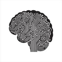 Silhouette of Brain with Creative Detailing vector