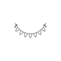 Christmas lights string Outline vector