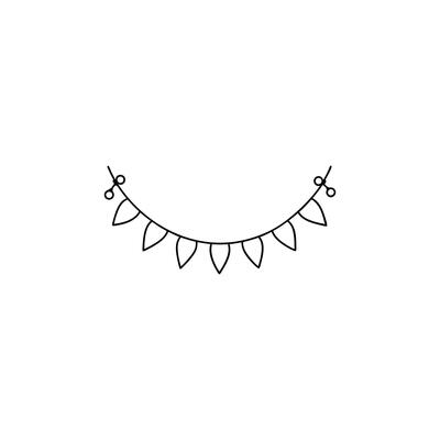 Christmas lights string Outline