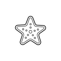 Christmas Gingerbread star Outline vector