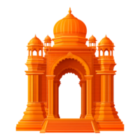 Orange Archway with Dome and Columns Design png