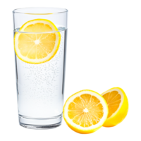 Refreshing Lemonade in Clear Glass with Lemon Slices png