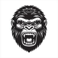 Dynamic Gorilla Face Logo Design vector