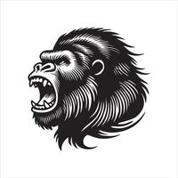 Bold Gorilla Head Logo Design Collection vector