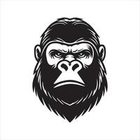 Intriguing Gorilla Head Silhouette Graphics vector