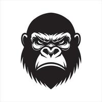 Impactful Gorilla Face Illustrations for Branding vector