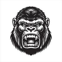 Creative Gorilla Face Illustration Concepts vector