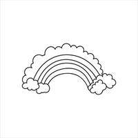 Rainbow Design Illustration Black and White Silhouette Image vector