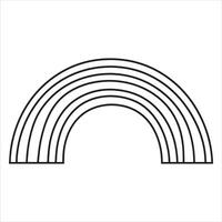 Rainbow Outline Graphic Black and White Silhouette Design vector