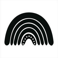 Rainbow Structure Design Black and White Silhouette Art vector