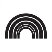 Rainbow Visuals Black and White Silhouette Clipart Representation vector