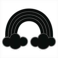 Rainbow Structure Design Black and White Silhouette Art vector