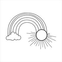 Rainbow Concept Graphic Black and White Silhouette Design vector
