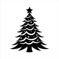 Classic Black and White Christmas Tree Art vector