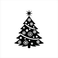 Beautiful Christmas Tree Art in Black and White vector