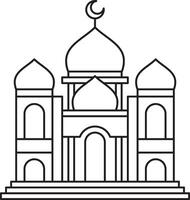 Mosque Building in Outline Style vector
