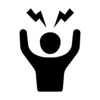Angry person, crazy, stress icon for your web design, logo, UI. illustration vector