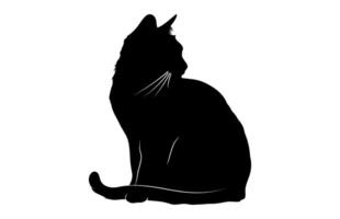 Whimsical Cat Silhouette isolated on a white background vector