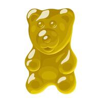 Illustration of a yellow gummy bear, isolated on a white background. vector