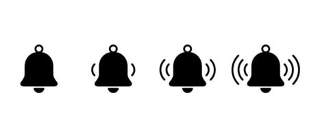 Notification bell icon set collection in generic style. Notice, reminder, alarm sign symbol vector