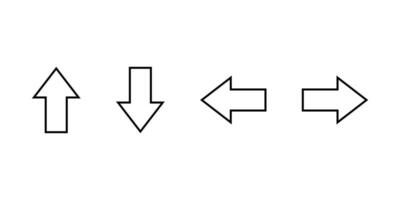 Up, down, left, and right arrow icon in line style vector