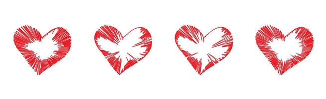 Radiant Hearts with Unique Textured Patterns For Christmas, Diwali, Valentine's, Eid, and Other Festivals vector