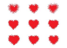 Heart Shapes with Expressive Brushstroke Patterns Perfect for Love, Christmas, Art, and Valentine Projects vector