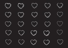 25 Minimalist Heart Shapes Collection in Abstract Style vector