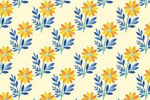 seamless floral pattern with vivid abstract botanical flowers and rich green leaves, perfect for modern fashion fabrics, digital printing, and creative textile design projects vector