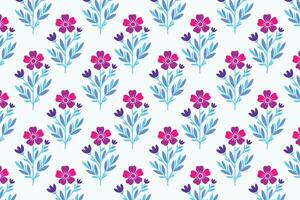 Colorful Abstract Floral Seamless Pattern with Botanical Flowers and Leaves Modern Design for Fashion Textile Fabric and Digital Print Backgrounds vector