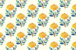 colorful seamless floral pattern featuring diverse abstract botanical flowers and vibrant green leaves, ideal for fashion fabric, digital printing, and innovative textile design applications vector