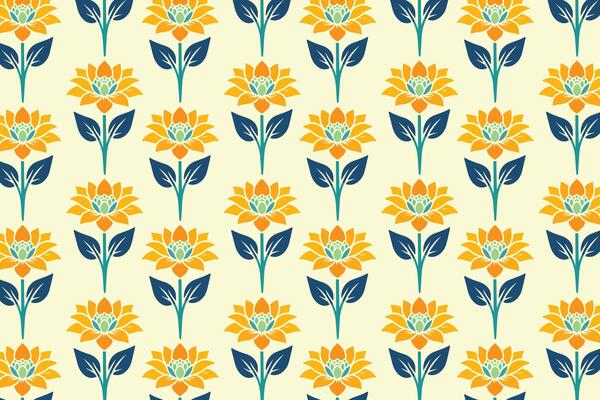 vibrant seamless floral pattern showcasing a variety of colorful abstract botanical flowers and lush green leaves ideal for fashion textiles digital printing and creative design applications