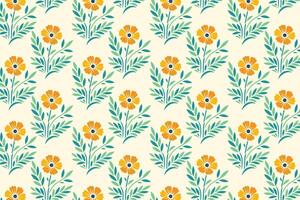 seamless floral pattern with a vibrant array of abstract botanical flowers and lush green leaves designed for fashion fabrics and digital print projects vector