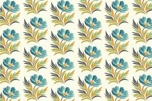 Bold Multicolor Seamless Floral Pattern with Abstract Botanical Flowers and Lush Green Leaves Perfect for Fashion Textile Applications Digital Printing and Innovative Design Projects vector
