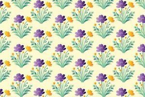 seamless floral pattern featuring a vibrant mix of abstract botanical flowers in multiple colors and lush green leaves, perfect for fashion fabric design, digital printing applications, and modern tex vector