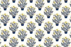Abstract Botanical Floral Seamless Pattern with Colorful Blossoms Leaves for Fashion Fabric Textile and Digital Print Background Design vector