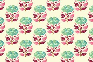 colorful seamless floral pattern with abstract botanical flowers and lush green leaves, ideal for fashion fabrics, digital textile printing, and modern design projects vector