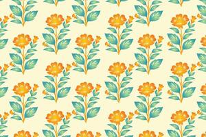 seamless floral pattern with colorful abstract botanical flowers and lush green leaves designed for fashion textiles digital printing and modern artistic projects vector