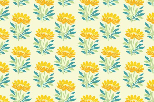 vibrant seamless floral pattern showcasing colorful abstract botanical flowers and lush green leaves perfect for fashion fabric digital prints and creative design applications