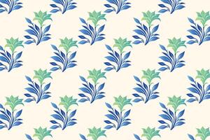 seamless floral pattern featuring vibrant abstract botanical flowers and lush green leaves, ideal for colorful fashion textiles, digital printing, and contemporary design projects vector
