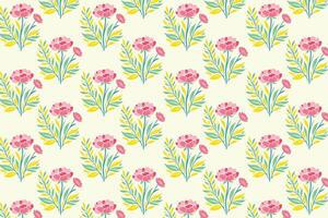 seamless floral pattern with colorful abstract botanical flowers and detailed green leaves ideal for fashion fabrics digital printing and stylish design projects vector