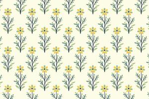 Colorful Abstract Seamless Floral Pattern with Diverse Botanical Flowers and Lush Green Leaves for Fashion Textiles Digital Printing and Modern Design Applications vector