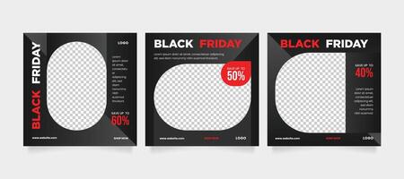 Editable minimal square sale banner or carousel template set design vector