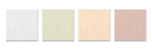 Abstract Plant Carousel art design. Minimal and natural art background. vector