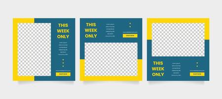 Editable minimal square banner template. Social media post and web internet ads. vector