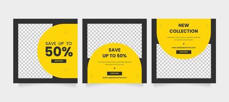 Editable minimal square banner template. Social media post and web internet ads. Black friday sale banner or offer template with photo college. vector