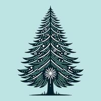 christmas tree with color art illustration vector