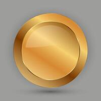 A Premium circle button with Black and golden frame illustration, a sleek, modern graphic design with a focus on a circular, glassy sphere in the center design vector