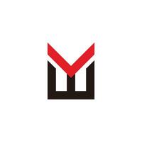 letters wmv simple linked geometric line logo vector
